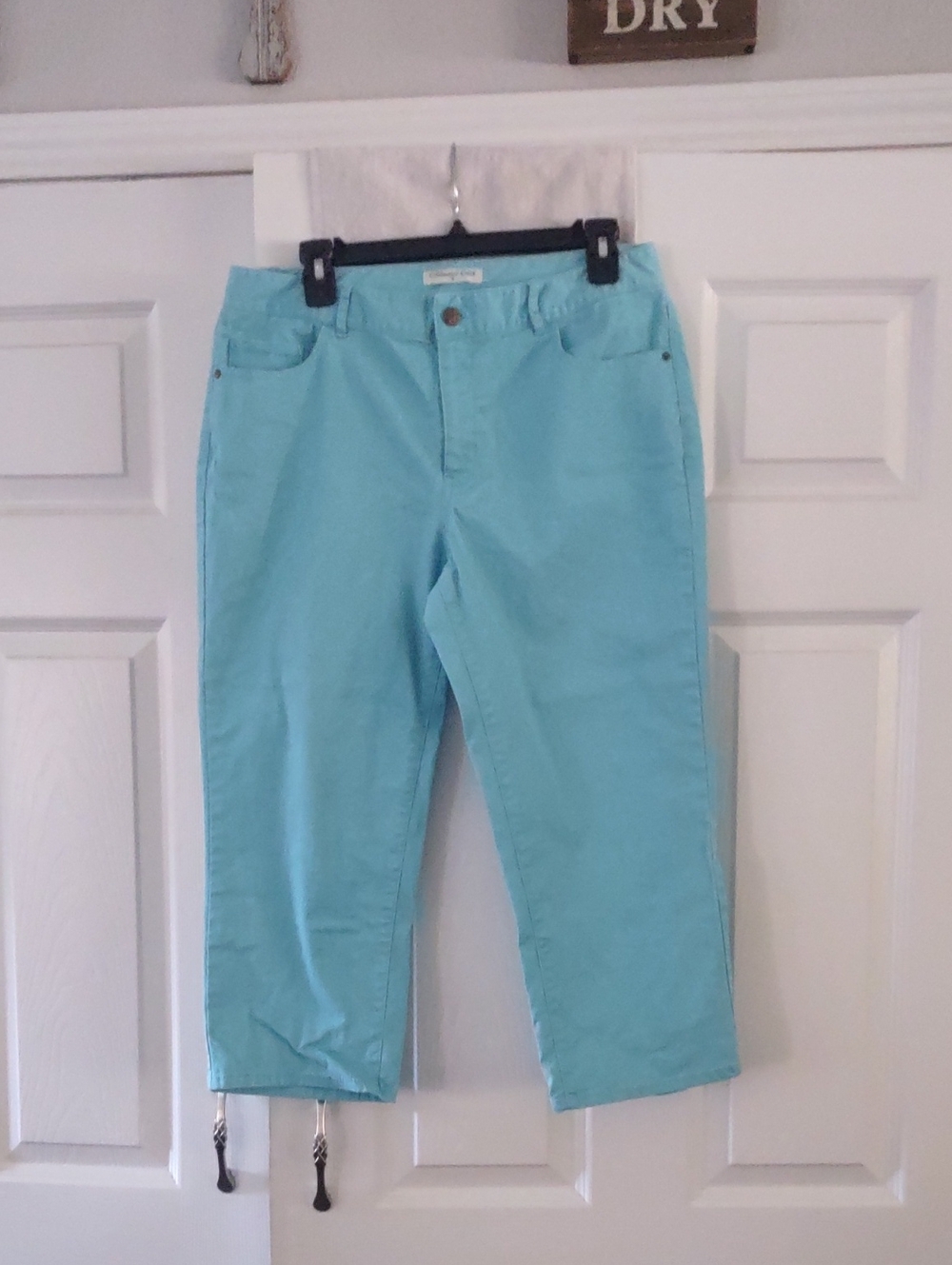 Coldwater Creek Aqua Crop Pants Size 12